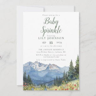 Rustic Mountain Wildflower Baby Shower Sprinkle Invitation