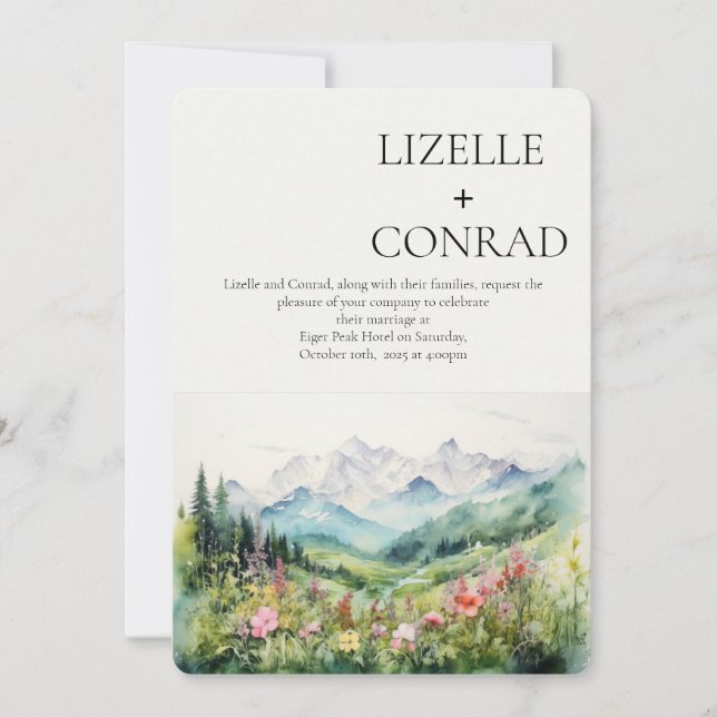 Rustic Mountain Wildflower | Boho  Invitation (Front)