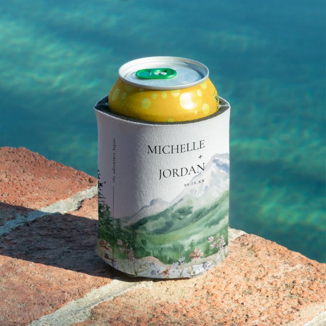 Rustic Mountain Wildflower | Boho Wedding  Can Cooler (In Situ Pool)