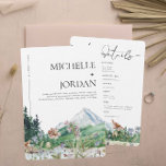 Rustic Mountain Wildflower | Boho Wedding Invitation<br><div class="desc">This wedding invitation features boho watercolor mountains and colourful wildflowers with a simple and minimalistic design. This is the perfect invitation for a spring or fall mountain wedding celebration. This mellow mountain palette with evergreen, and dusty blue definitely feels both elegant and rustic. It’s as boho vintage as it is...</div>