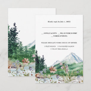 Rustic Mountain Wildflower Wedding RSVP Announcement