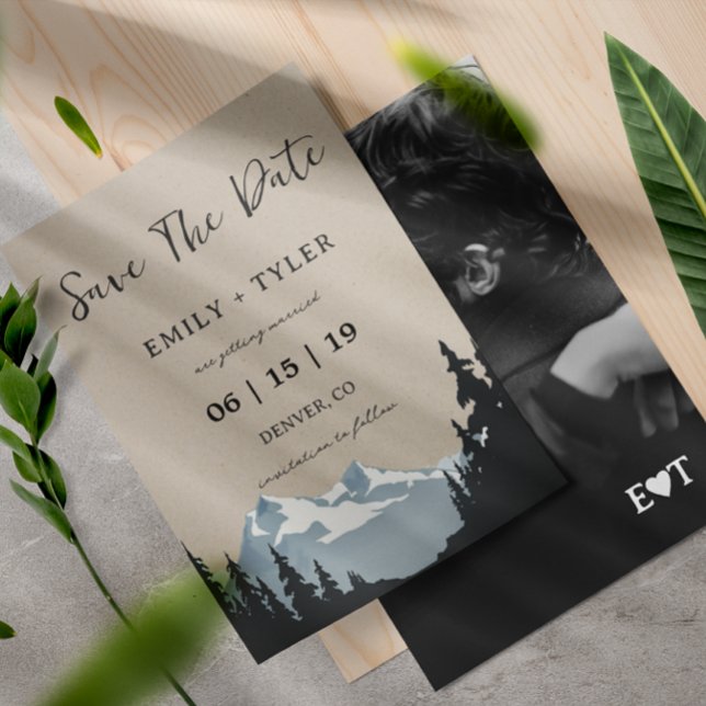 Rustic Mountain Woodland Forest Save The Date Invitation (Creator Uploaded)