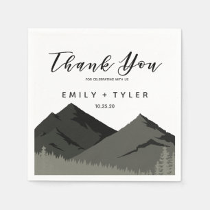 Rustic Mountain Woodland Forest Wedding Custom Napkin
