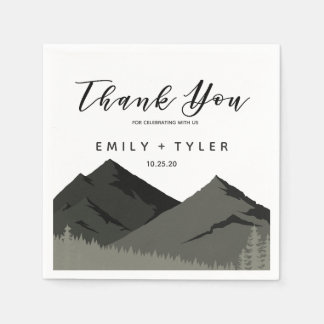 Rustic Mountain Woodland Forest Wedding Custom Napkin