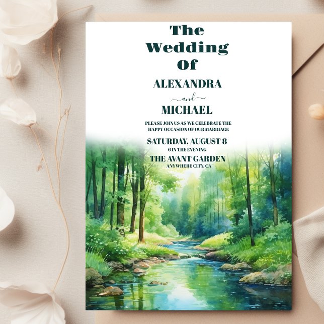 Rustic Mountain Woodland Forest Wedding Invitation (Creator Uploaded)