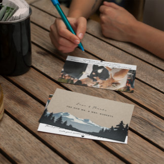 Rustic Mountain Woodland Forest Wedding Photo Thank You Card