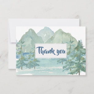 Rustic Mountains Adventure Baby Shower Thank You 