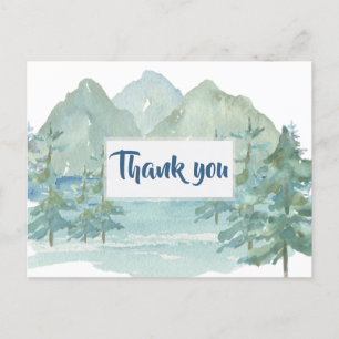 Rustic Mountains Adventure Baby Shower Thank You  Postcard