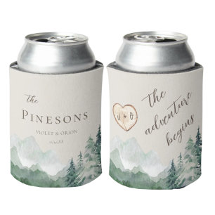 Rustic Mountains Adventure Begins Wedding Favours Can Cooler