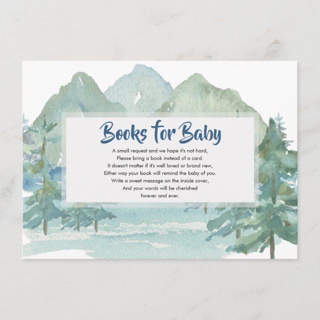 Rustic Mountains Adventure Books for Baby Enclosure Card (Front)