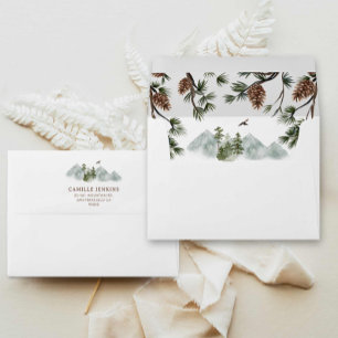 Rustic Mountains Boy Baby Shower Envelope