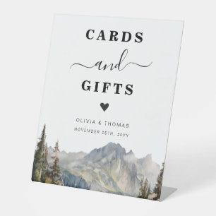 Rustic mountains cards and gifts Sign