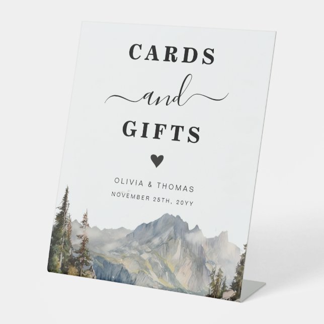 Rustic mountains cards and gifts Sign (Front)