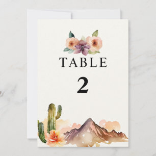 Rustic Mountains   Desert Wedding Table Number