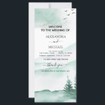 Rustic Mountains Forest Watercolor Modern<br><div class="desc">Rustic Mountain Forest Watercolor Spring Wedding Program Card on white background - includes beautiful and elegant script typography with modern outdoor botanical trees,  mountains,  birds and greenery for the special Wedding day celebration.</div>