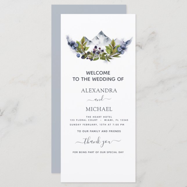 Rustic Mountains Forest Watercolor Modern (Front/Back)