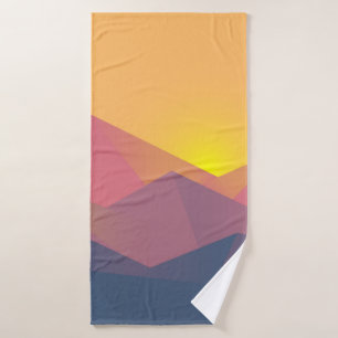 Rustic Mountains Geometric Minimalist Bath Towel Set