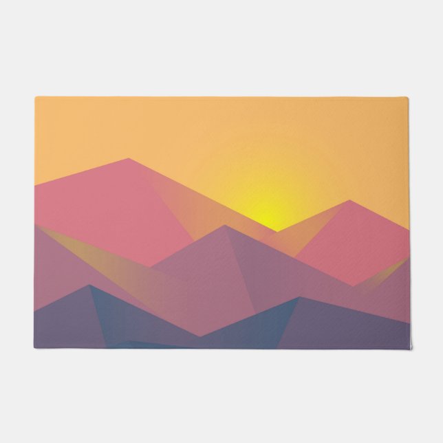 Rustic Mountains Geometric Minimalist Doormat (Front)