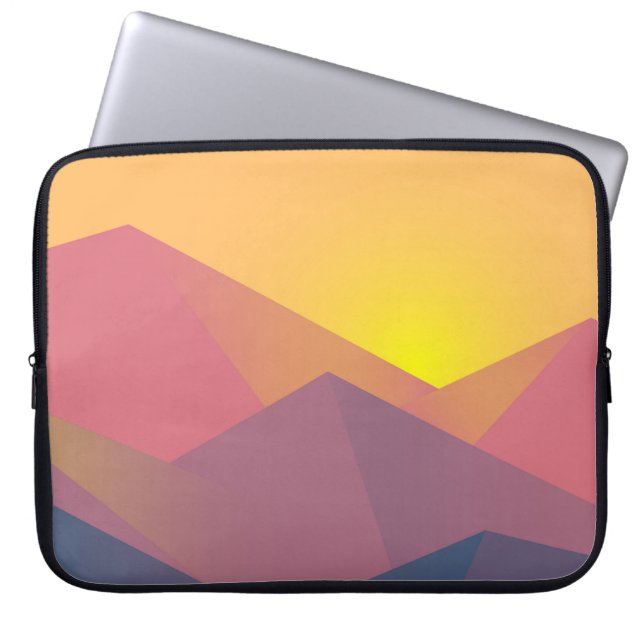 Rustic Mountains Geometric Minimalist Laptop Sleeve (Front)