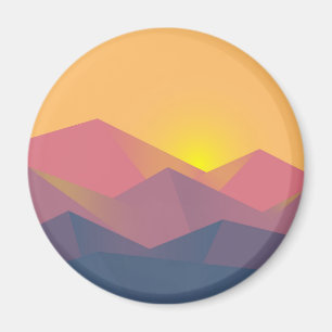 Rustic Mountains Geometric Minimalist Magnet