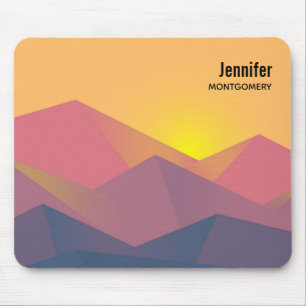 Rustic Mountains Geometric Minimalist Mouse Mat