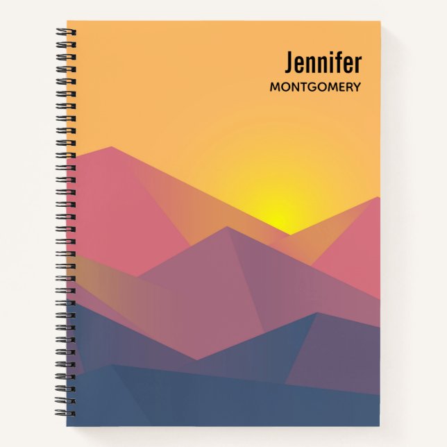 Rustic Mountains Geometric Minimalist Notebook (Front)