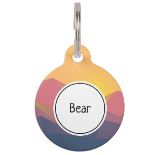 Rustic Mountains Geometric Minimalist Pet Tag