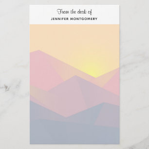 Rustic Mountains Geometric Minimalist Stationery