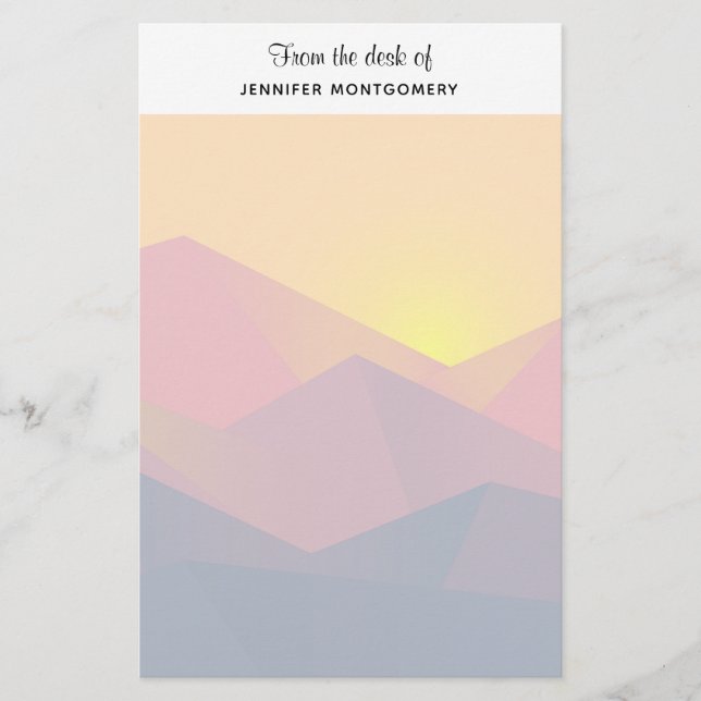 Rustic Mountains Geometric Minimalist Stationery (Front)