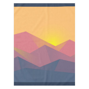 Rustic Mountains Geometric Minimalist Tablecloth