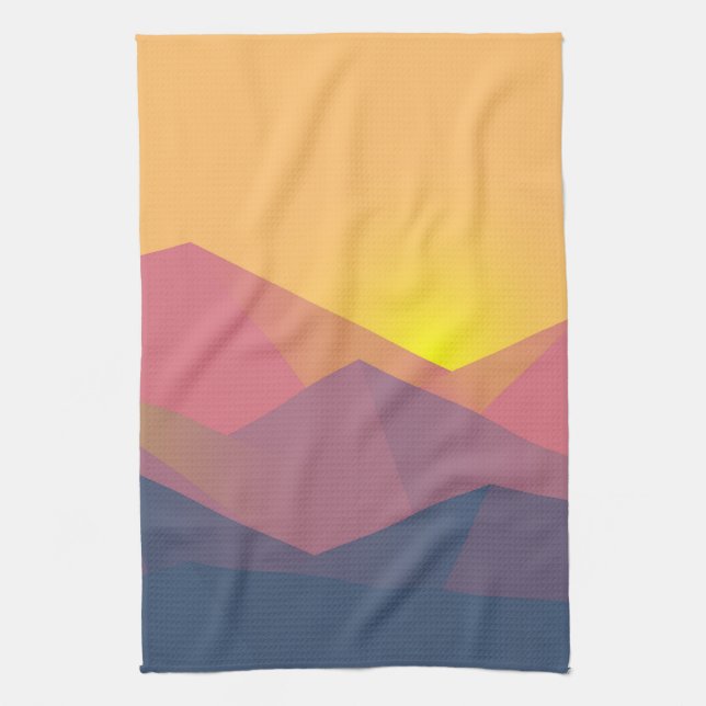 Rustic Mountains Geometric Minimalist Tea Towel (Vertical)
