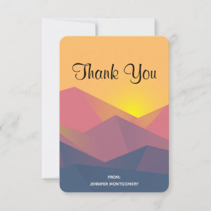 Rustic Mountains Geometric Minimalist Thank You