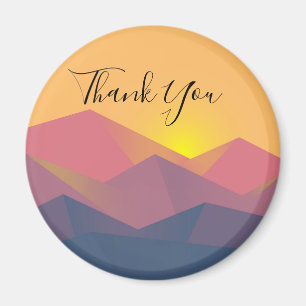 Rustic Mountains Geometric Minimalist Thank You Magnet