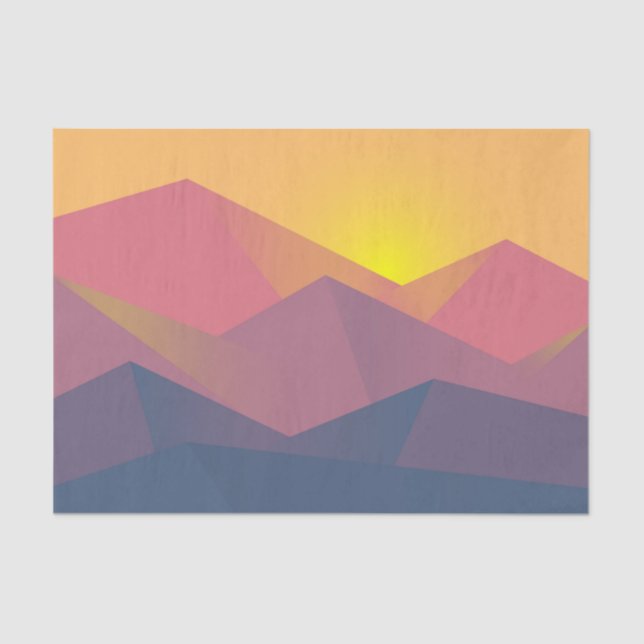 Rustic Mountains Geometric Minimalist Tissue Paper (Front)
