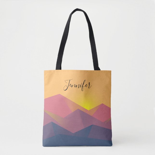 Rustic Mountains Geometric Minimalist Tote Bag (Front)