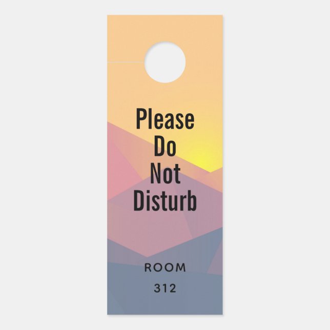 Rustic Mountains Geometric Nature Do Not Disturb Door Hanger (Front)