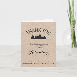 Rustic Mountains Kraft Paper Folded Thank You Card