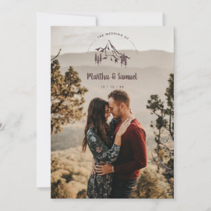 Rustic Mountains Landscape Romantic Photo Wedding Invitation