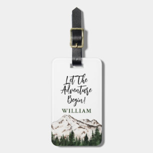Rustic Mountains Personalised Luggage Tag