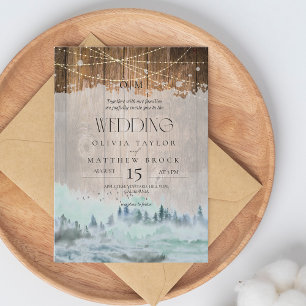 Rustic Mountains Photo Wedding Invitation