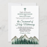 Rustic Mountains & Pine Modern Catholic Wedding