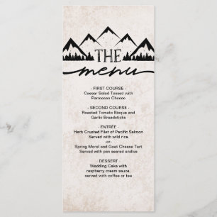 Rustic Mountains & Pine Trees Wedding Menu
