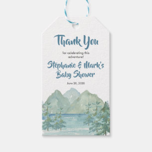 Rustic Mountains Watercolor Adventure Baby Shower Gift Tags