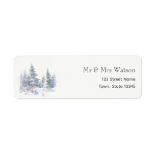 Rustic Mountains Winter Wedding Return Address