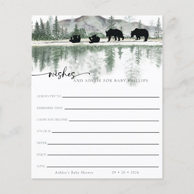 Rustic Mountains | Wishes for Baby (Front)