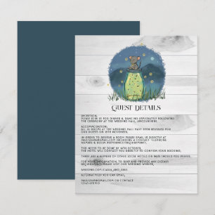 Rustic Mouse Firefly Mason Jar Guest Details Enclosure Card