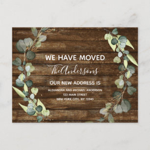 Rustic Moving Announcement Eucalyptus Greenery