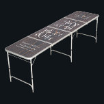 Rustic Mr and Mrs Wedding Beer Pong Table<br><div class="desc">A fun rustic beer pong table for your wedding events and newlywed life featuring a faux dark wood background with "Mr & Mrs" in a large white script and a white illustration of two hearts joined together. Personalise with your first names,  last name and wedding date.</div>