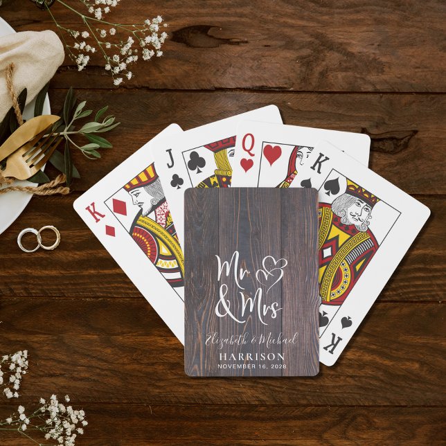 Rustic Mr and Mrs Wedding Playing Cards (Creator Uploaded)