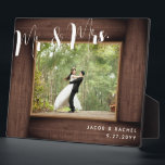 Rustic Mr. & Mrs. Modern Wedding Photo Frame<br><div class="desc">This design features a faux rustic wood "frame" and modern script text. Click the customise button for more flexibility in modifying the text. Variations of this design, different paper types, as well as coordinating products are available in our shop, zazzle.com/store/doodlelulu. Contact us if you need this design applied to a...</div>